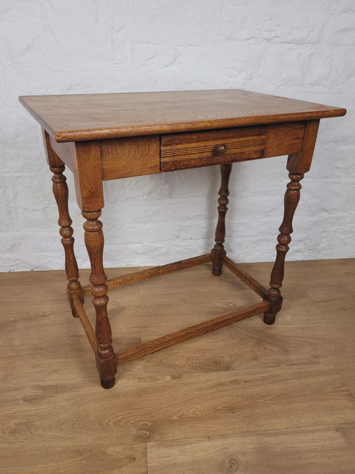 English Side Table Oak Mid Century Hall Table Drawer Country Postage Available