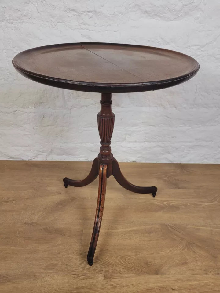 Victorian Pedestal Tripod Table English Carved Turned Postage Available