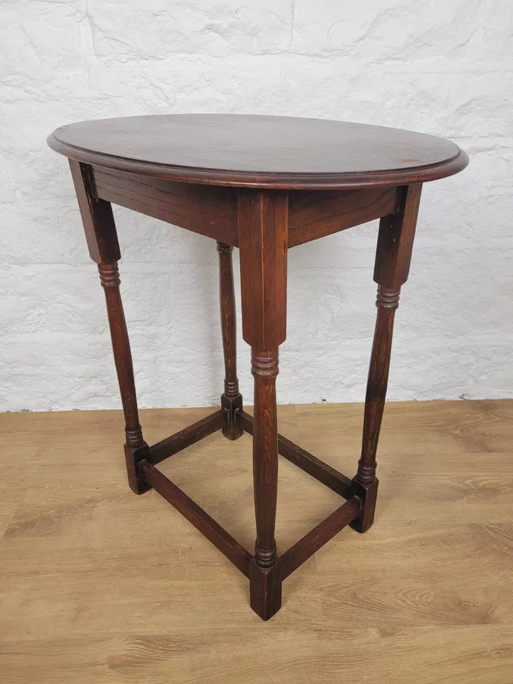 Edwardian Oval Side Table Hall Turned Legs Mahogany English Postage Available