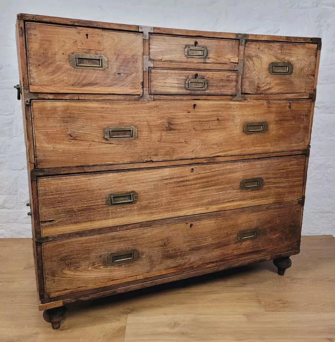 Campaign Chest Of Drawers Camphor 20th Century Brass Handles Delivery Available