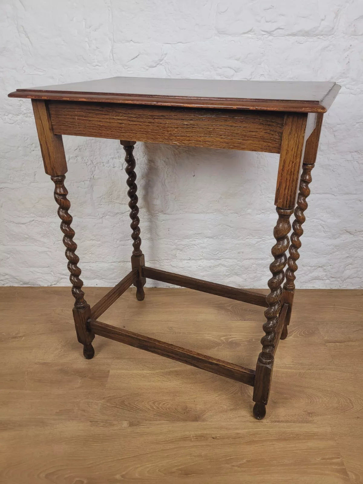 Barley Twist Side Table Oak Country English Antique Postage Available