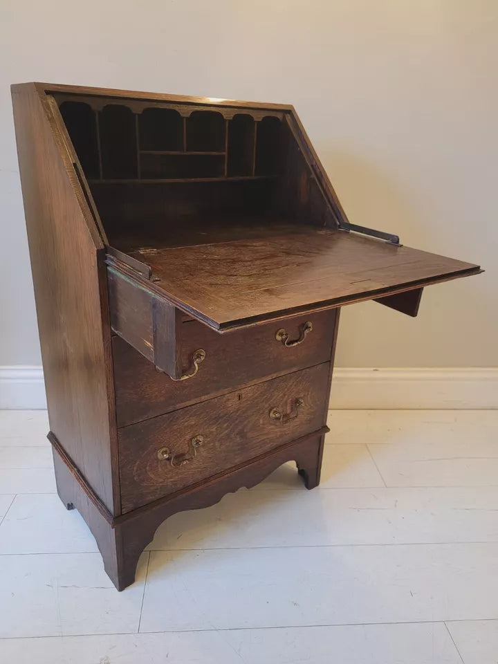 Writing Bureau Desk English Oak Fall Front Antique Country Delivery Available