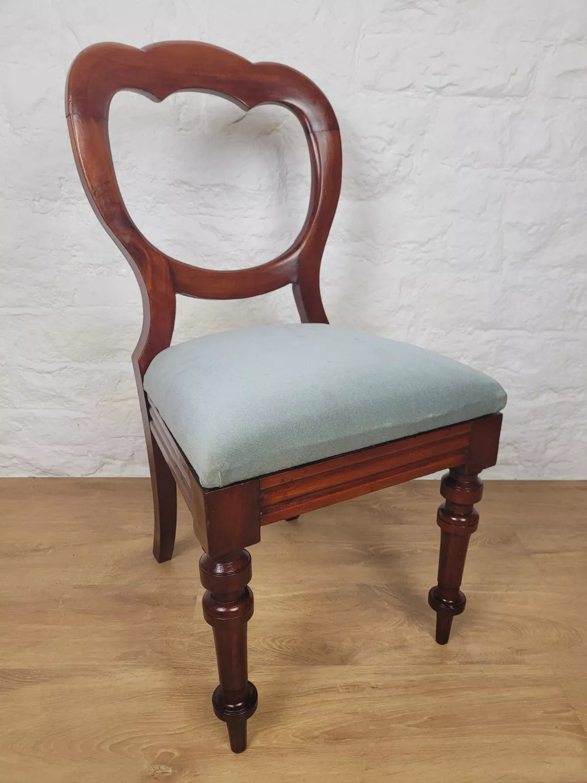 Victorian Dining Chair Balloon Back Upholstered English 19thC Postage Available