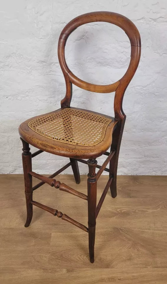 Victorian Child's High Chair Balloon Back Bergere Beech 19thC Postage Available