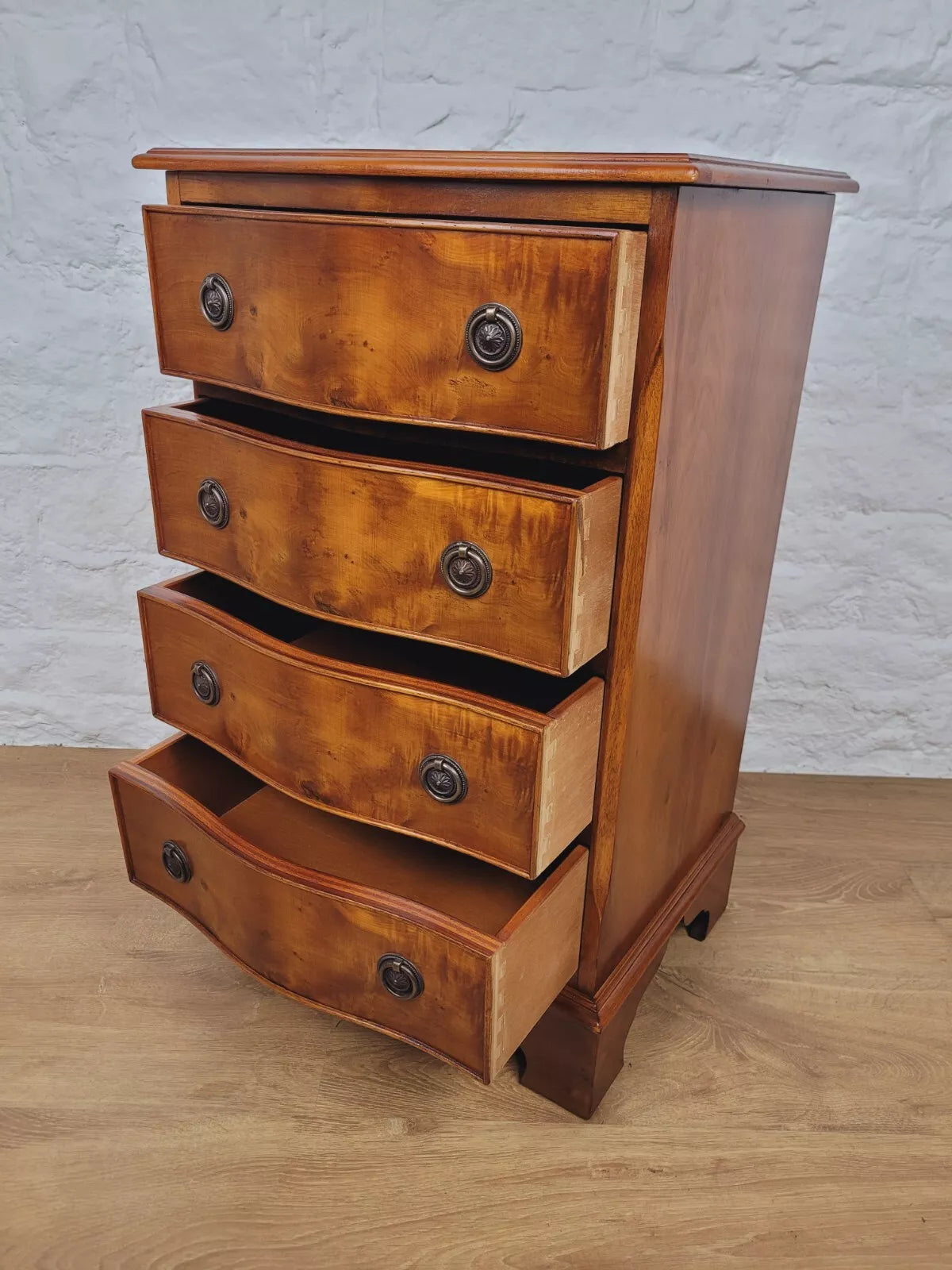 Walnut Chest Of Drawers Serpentine Reproduction Vintage Postage Available