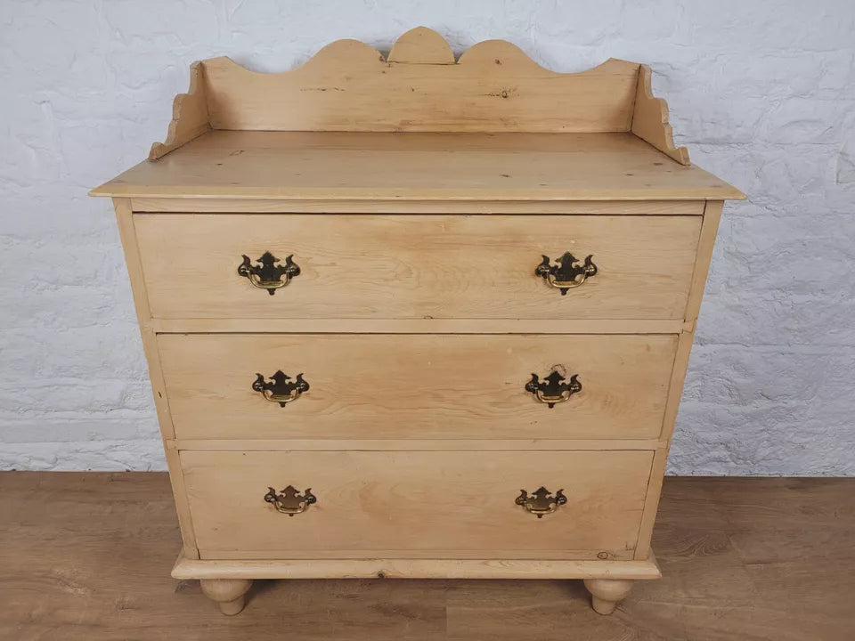 Country Chest Of Drawers Pine Gallery Brass Handles Vintage Delivery Available