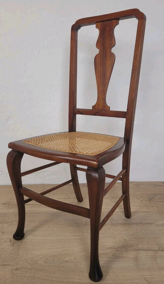 Cane Bedroom Chair Vintage Mid 20th Century Queen Anne Legs Postage Available