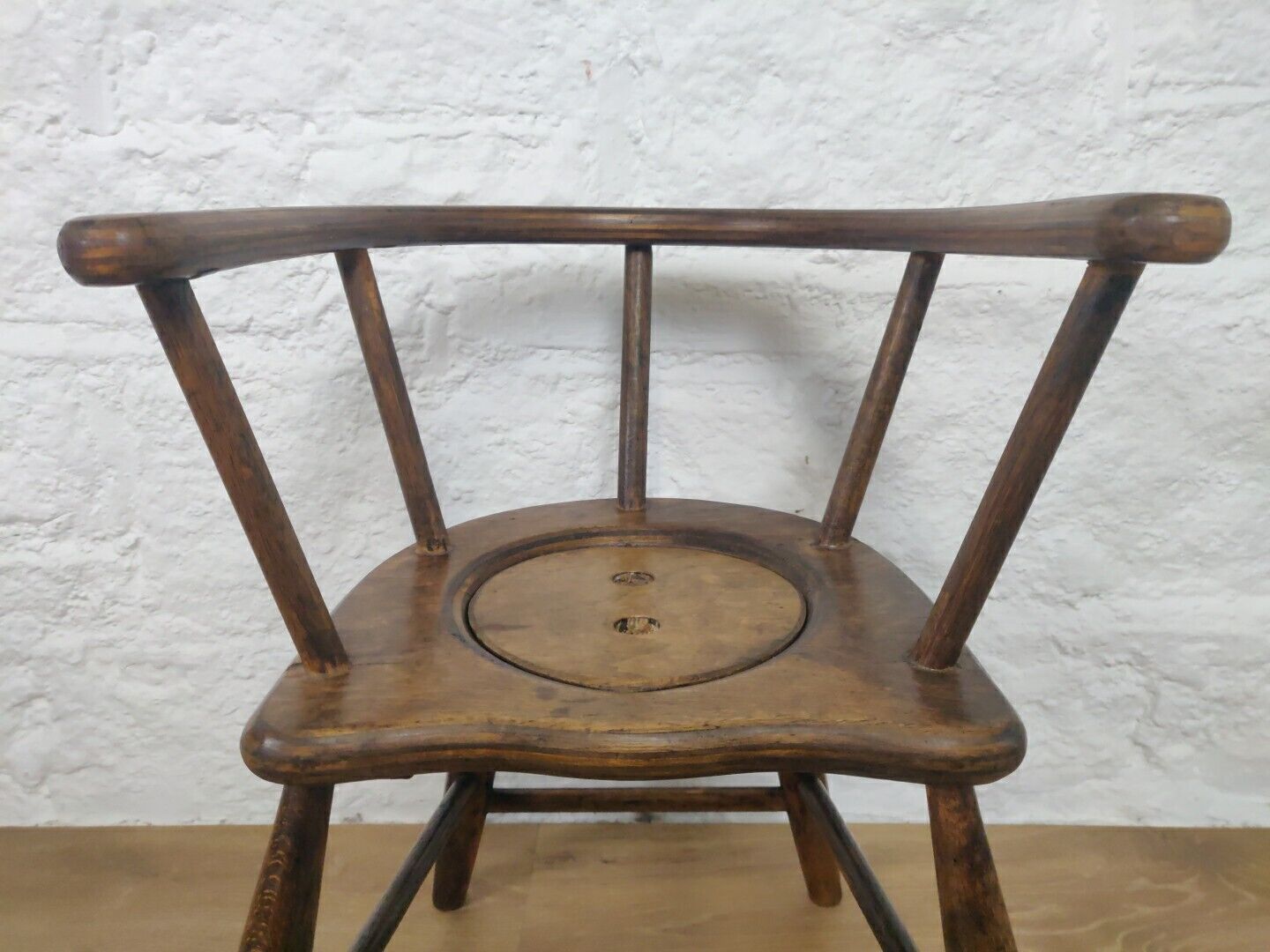 Victorian Child's Potty Chair Beech Spindle Back Postage Available