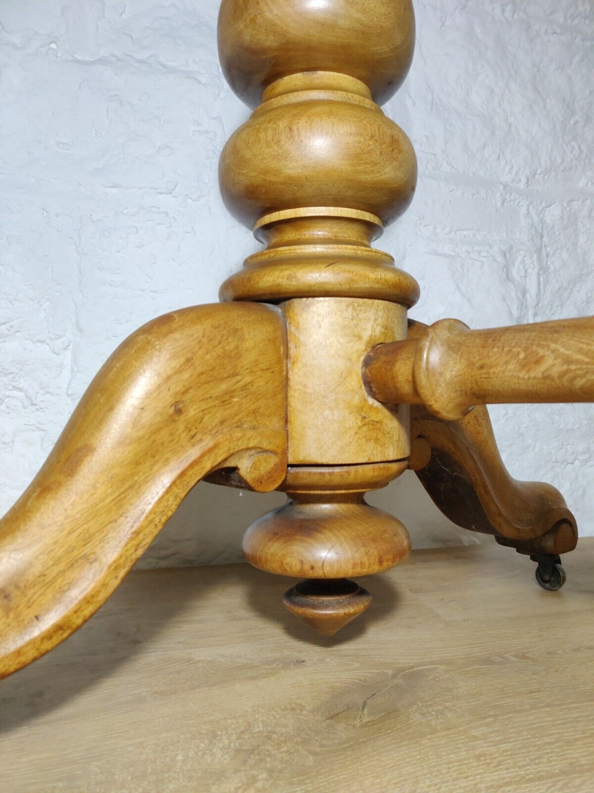 Victorian Oval Window Table Beech Baluster Supports Postage Available