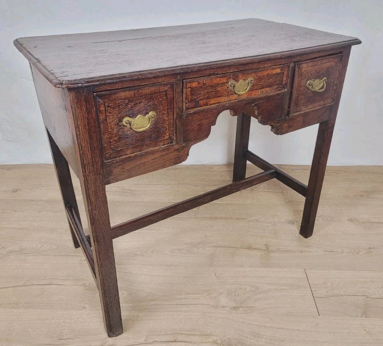 Georgian Side Table Lowboy Desk English Oak 18thC Antique Delivery Available