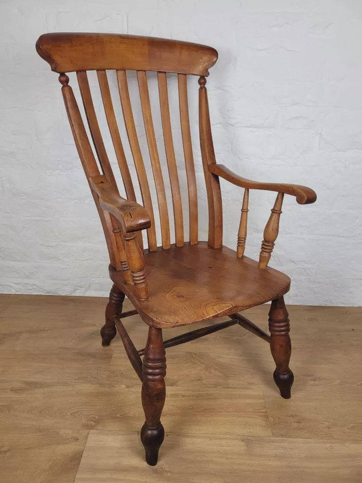 Farmhouse Kitchen Armchair Victorian Country Walnut C19th Delivery Available