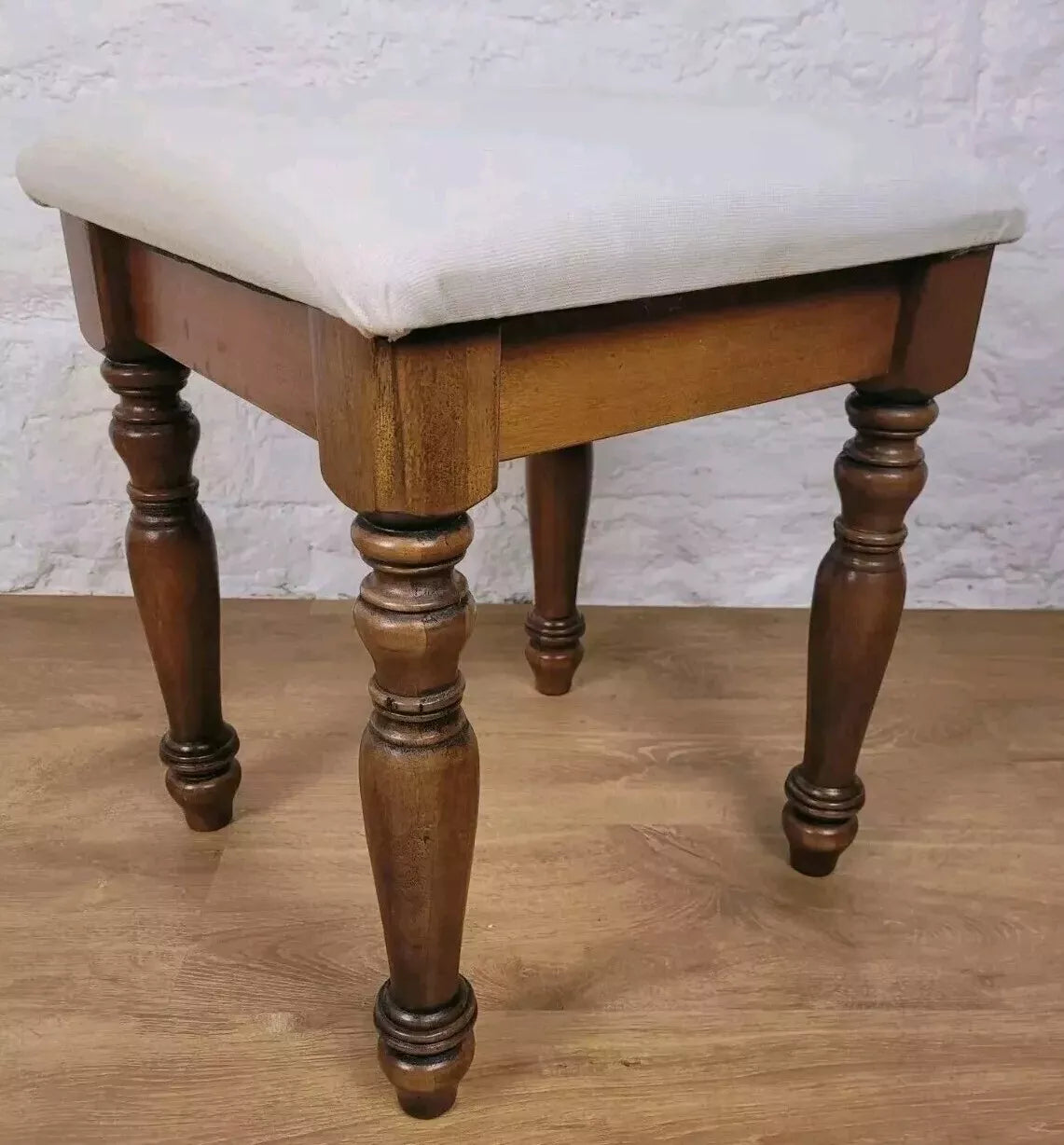 Willis Gambler Dressing Stool Vintage Mahogany Upholstered Postage Available