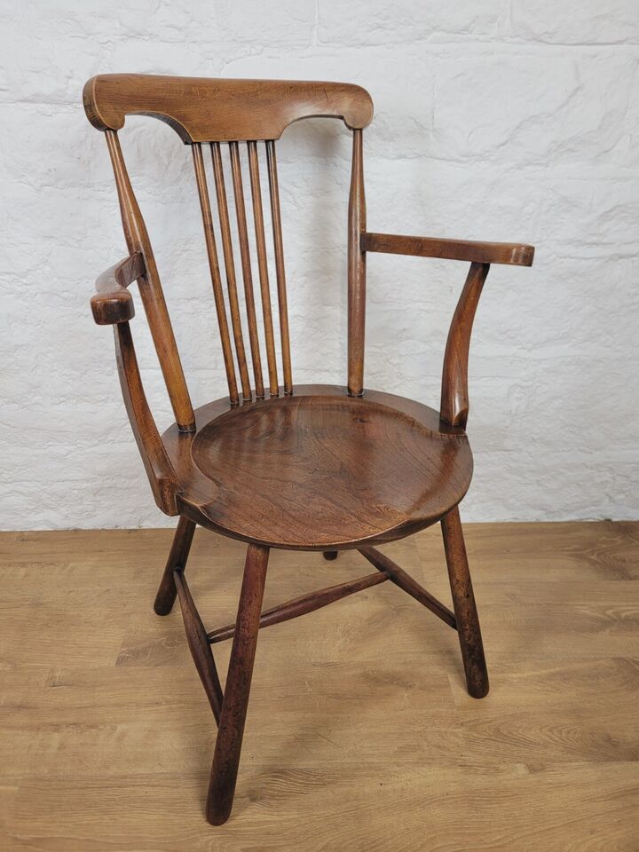 Penny Stickback Armchair 19thC Victorian Circular Mahogany Postage Available