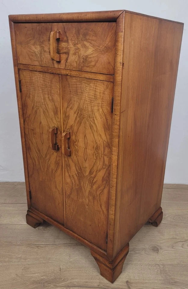 Walnut Cocktail Cabinet Art Deco 1950's Mid Century Vintage Postage Available