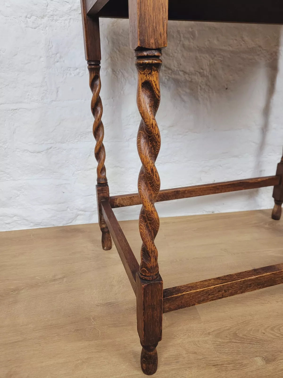 Barley Twist Occasional Table Oak Figured Country English Postage Available