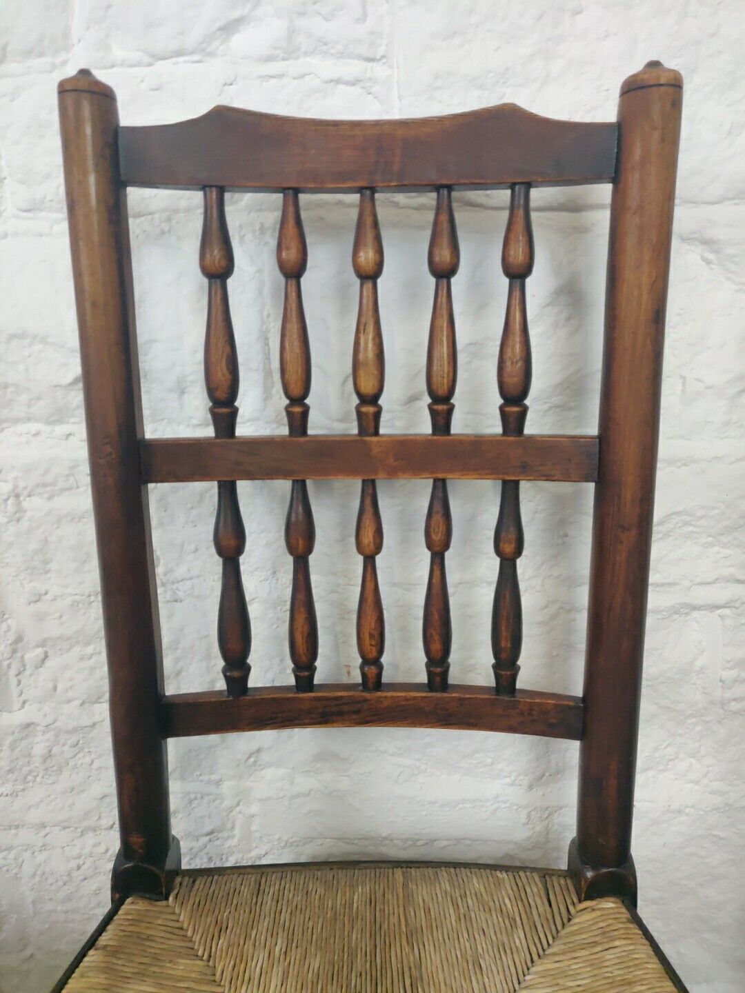 Dining Chairs Set Of 4 Rush Seat Oak 19th Century Spindle Back Postage Available