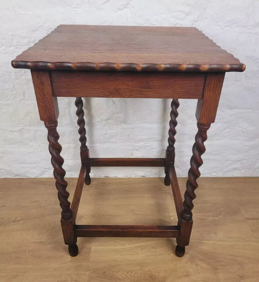 Barley Twist Side Table Pie Crust Country English Mahogany Postage Available