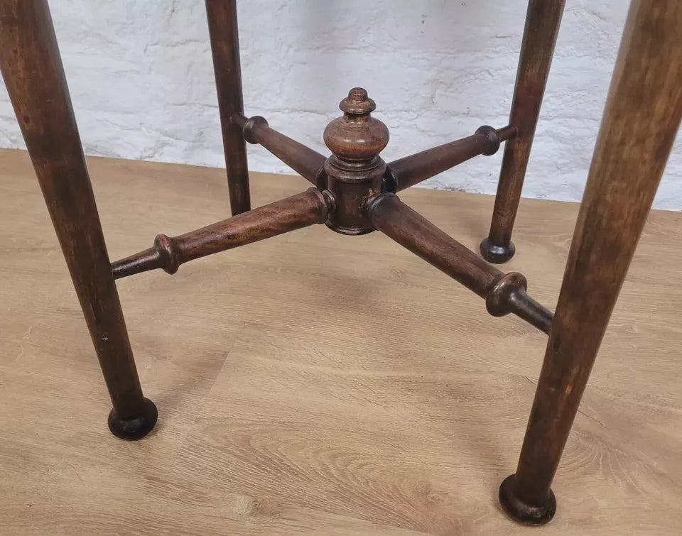 Edwardian Octagonal Occasional Table Cross Stretcher Mahogany Postage Available