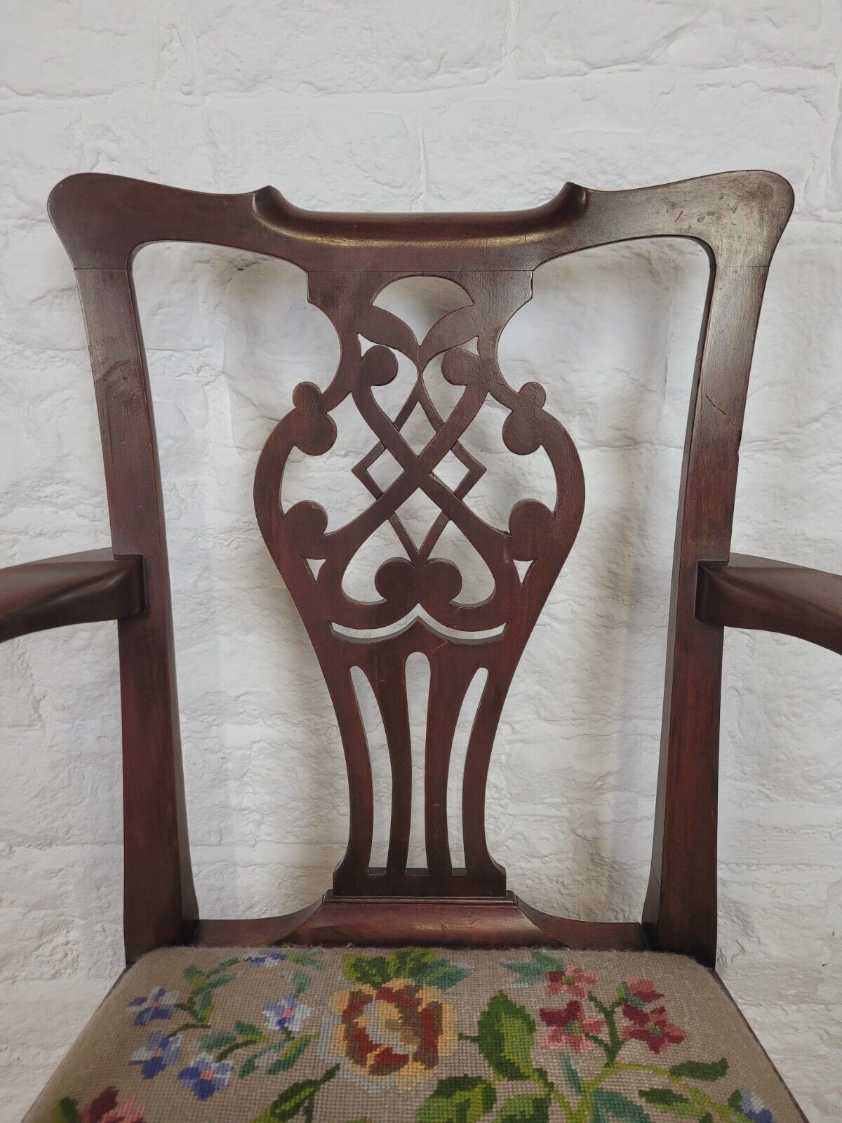 Victorian Armchair Chippendale Style Pierced Splat Back Postage Available