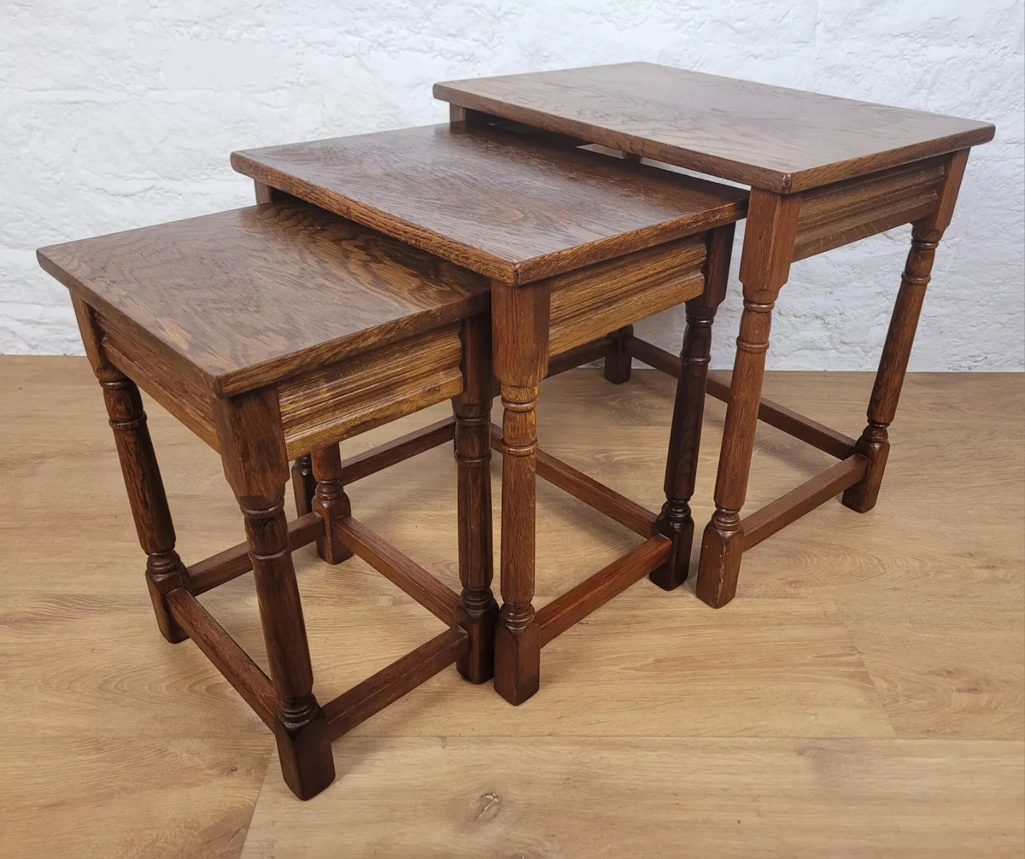 Vintage Nest of Tables Oak Country Rectangular Postage Available