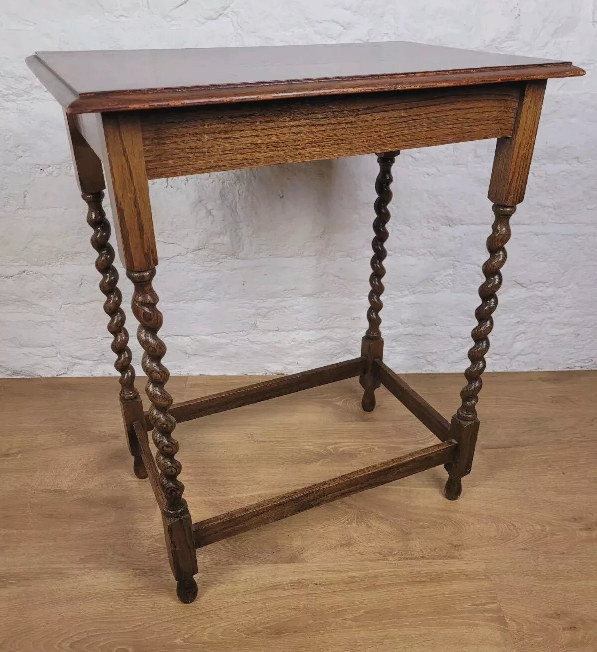 Barley Twist Side Table Oak Country English Antique Postage Available