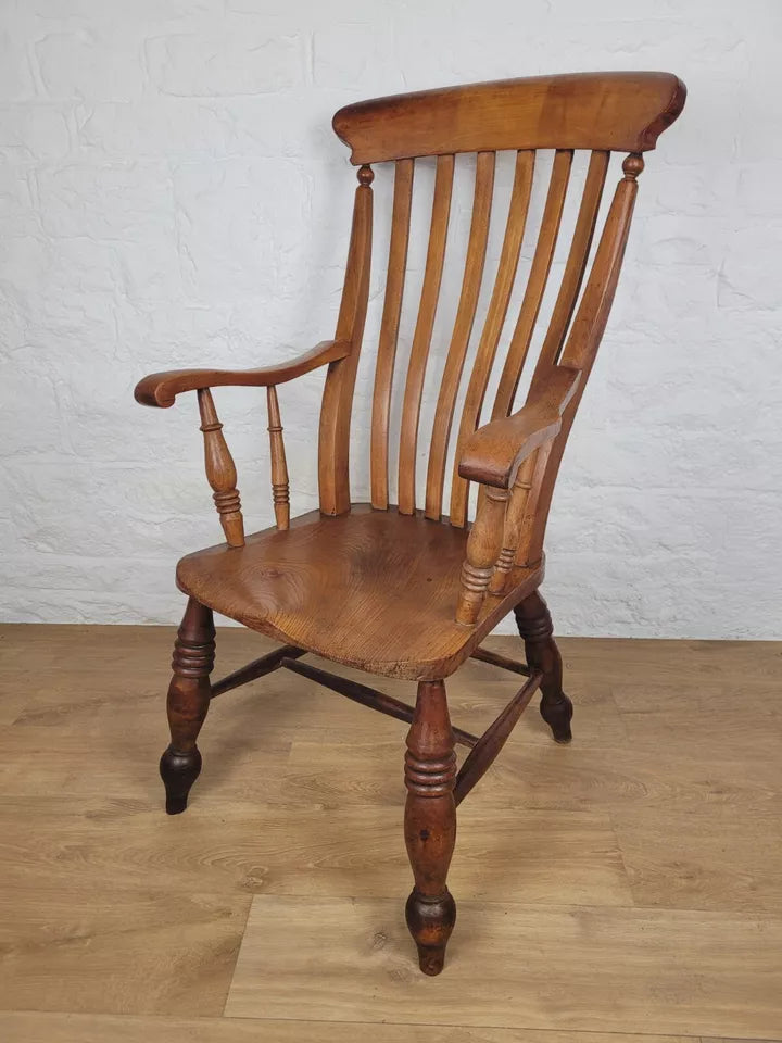 Farmhouse Kitchen Armchair Victorian Country Walnut C19th Delivery Available