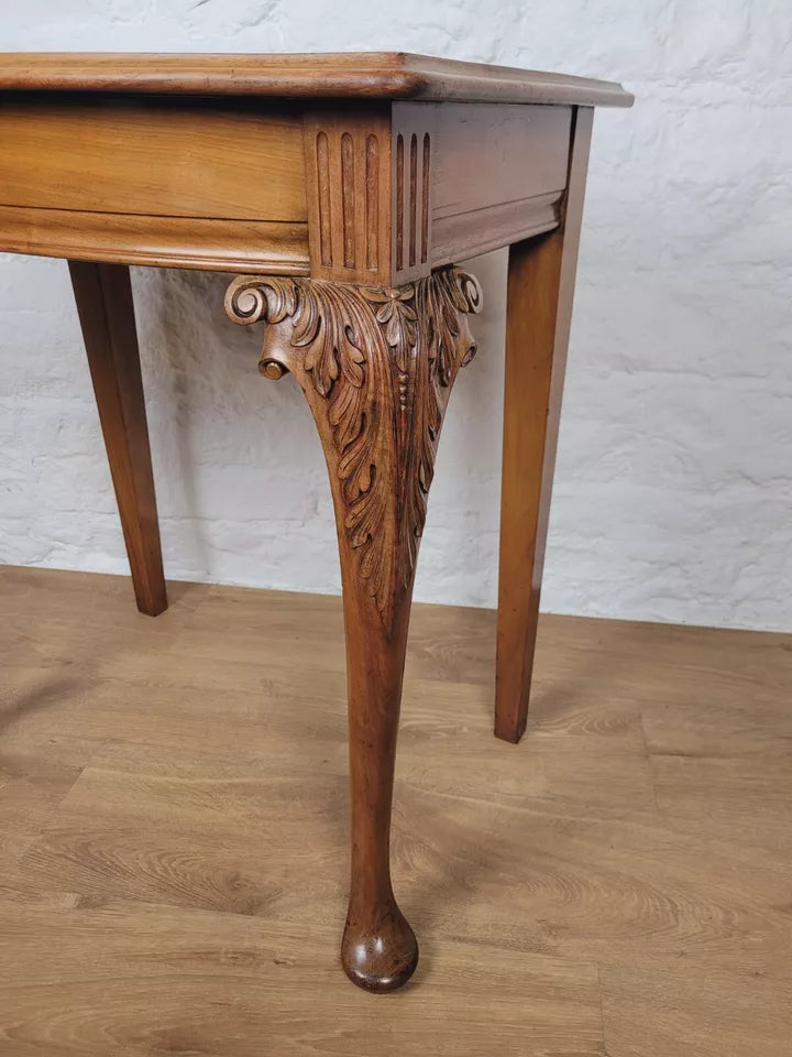 Walnut Occasional Side Table Carved Vintage Antique Style Postage Available