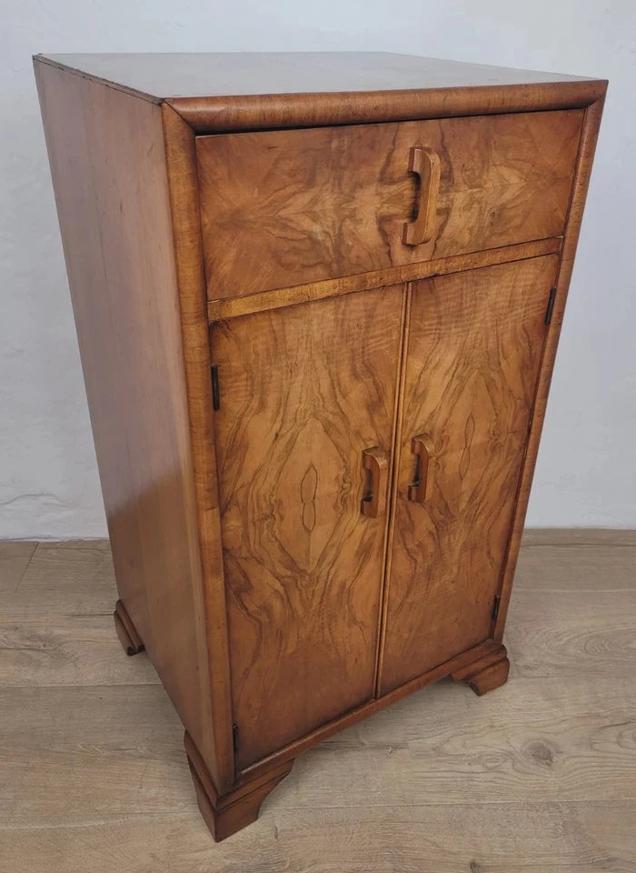 Walnut Cocktail Cabinet Art Deco 1950's Mid Century Vintage Postage Available