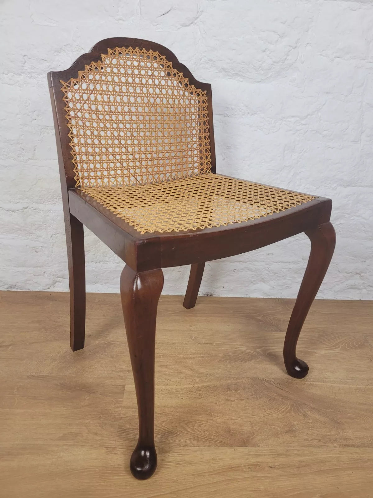 Victorian Cane Bedroom Chair Queen Anne Antique Mahogany Postage Available