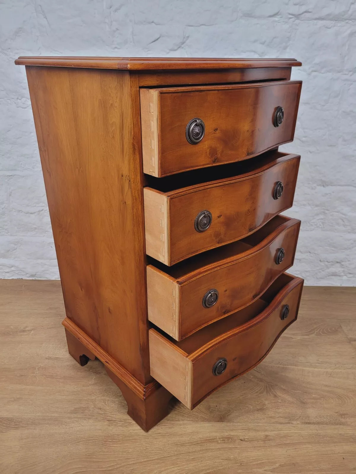 Walnut Chest Of Drawers Serpentine Reproduction Vintage Postage Available