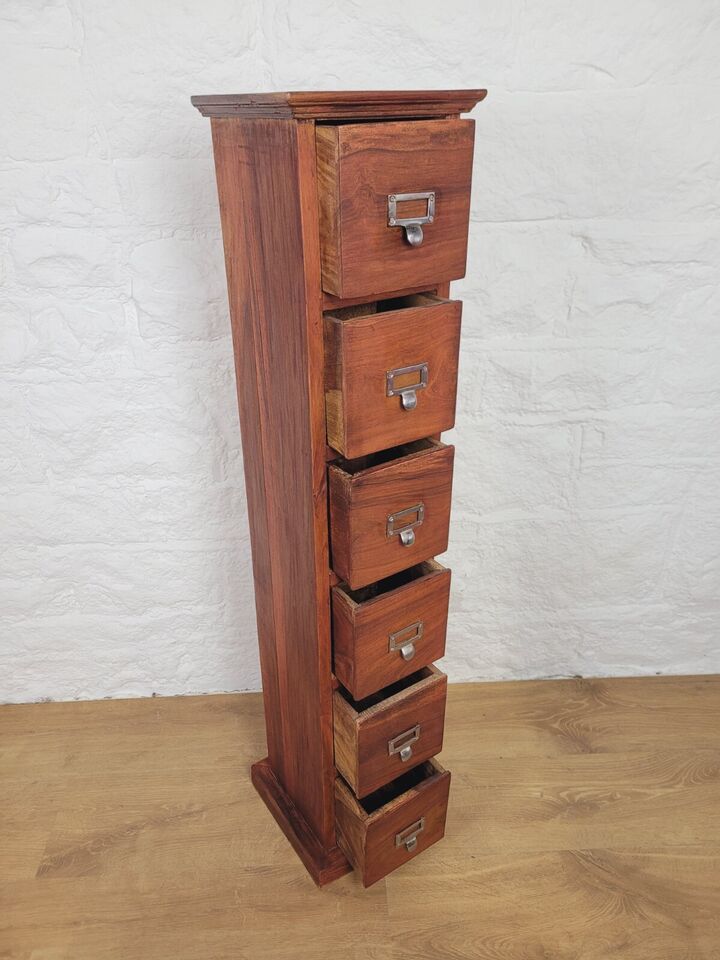 Vintage Filing Cabinet 6 Drawers Storage Tall Mahogany Postage Available