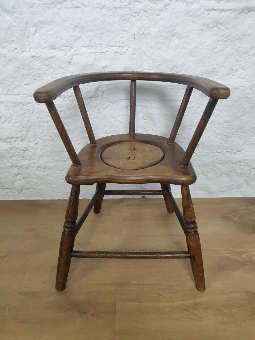 Victorian Child's Potty Chair Beech Spindle Back Postage Available