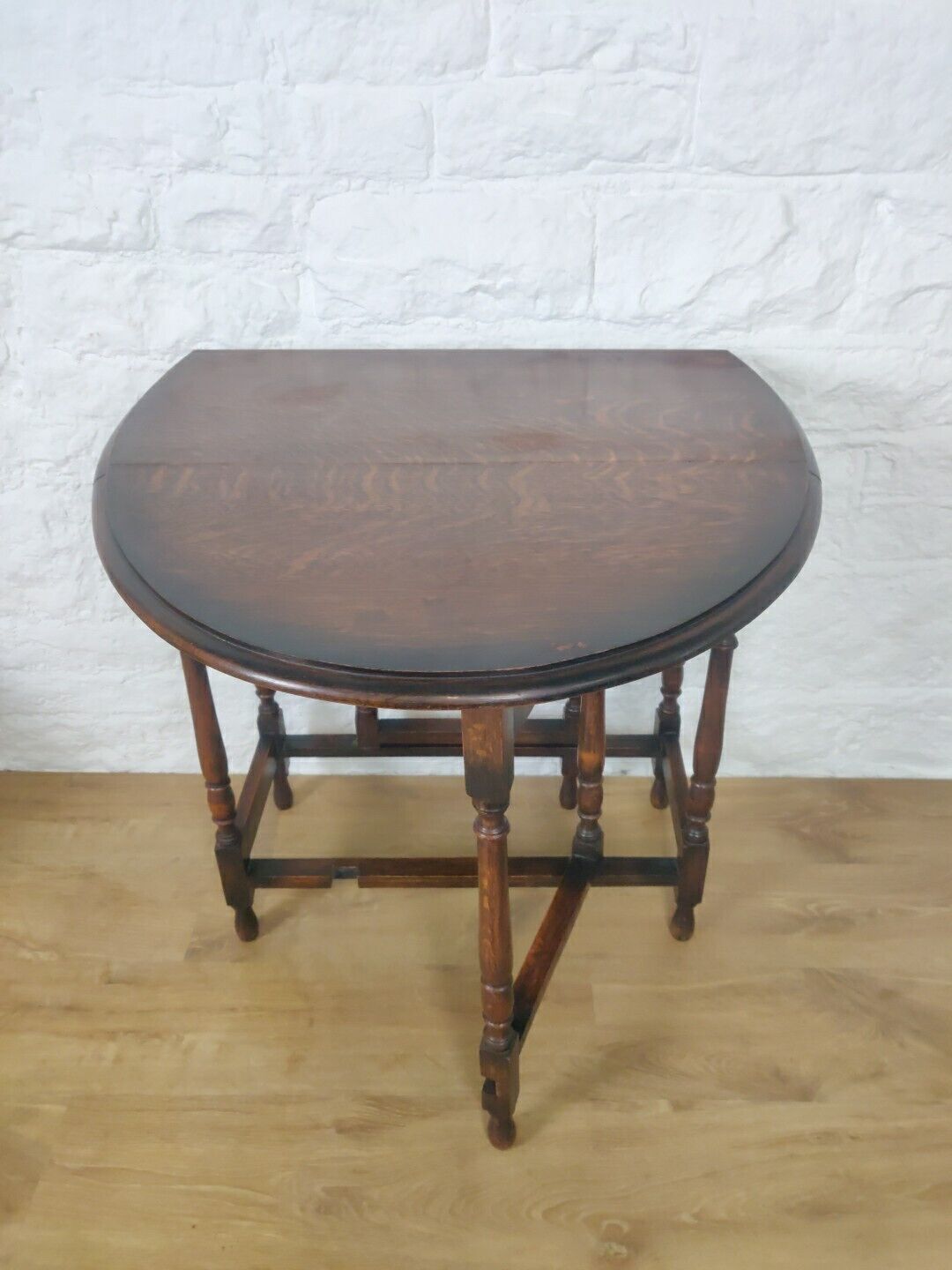 Oak Drop Leaf Table Gateleg Turned Legs Antique Victorian Postage Available