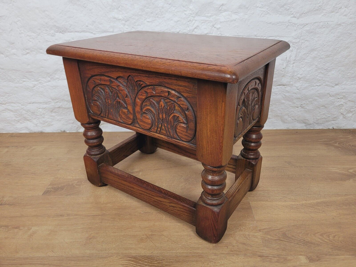 Oak Slipper Box 'Old Charm' Vintage Storage Postage Available