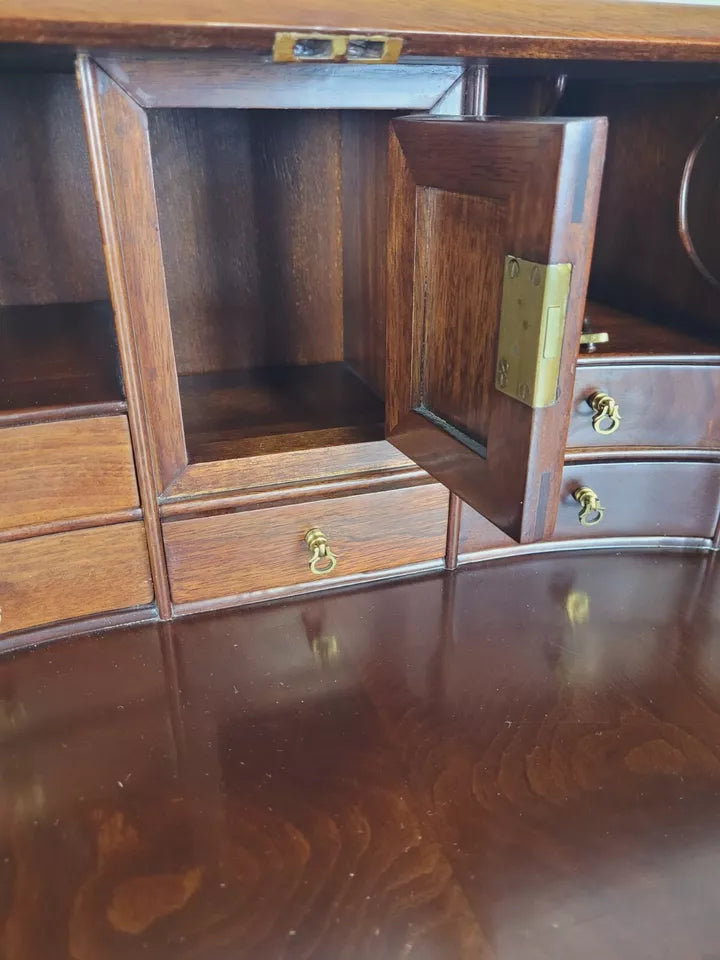 Vintage Writing Bureau Desk Mahogany Key & Lock Brass Handles Delivery Available