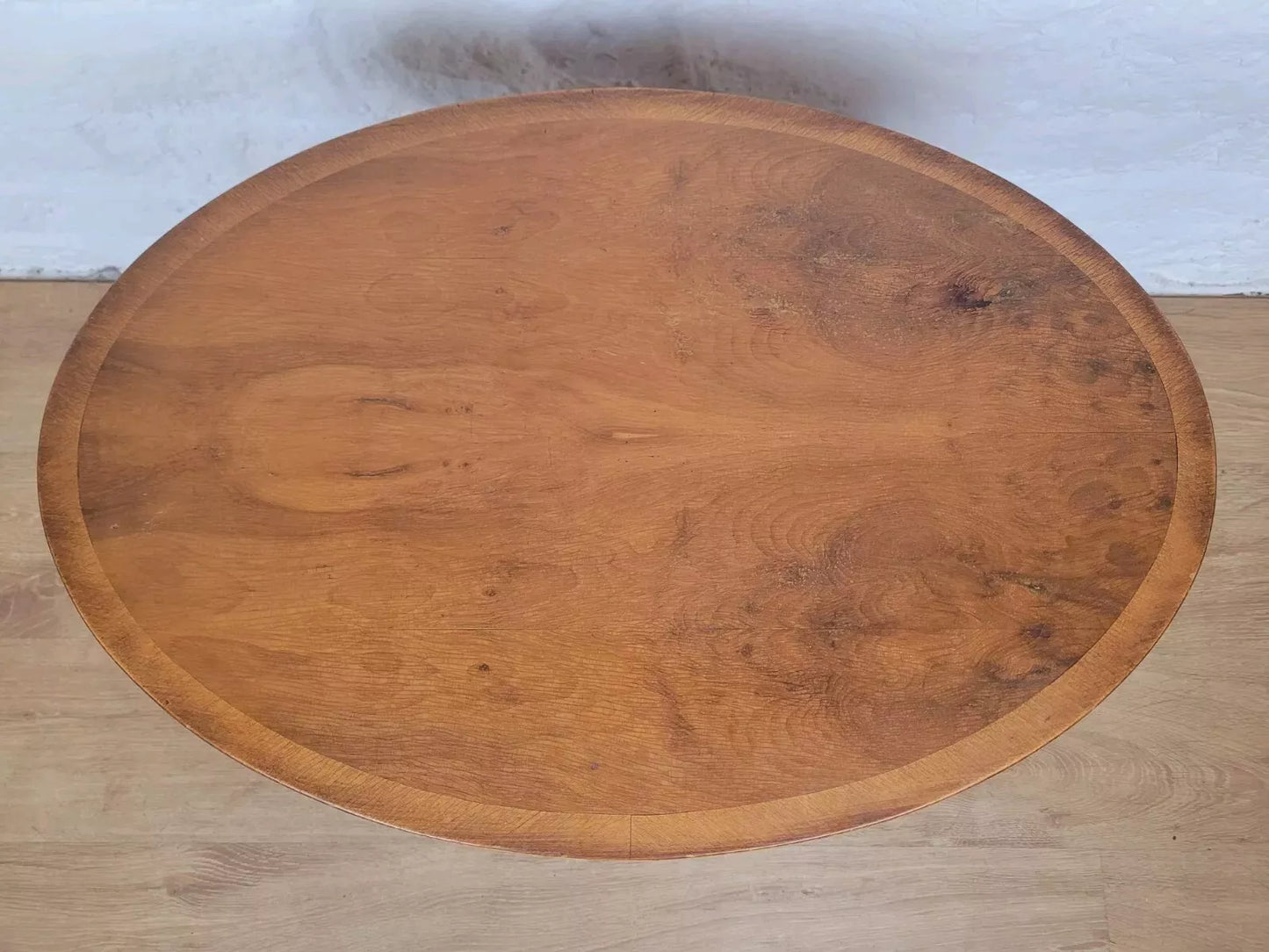 Vintage Oval Coffee Table Castors Mid 20th Century Oak Postage Available