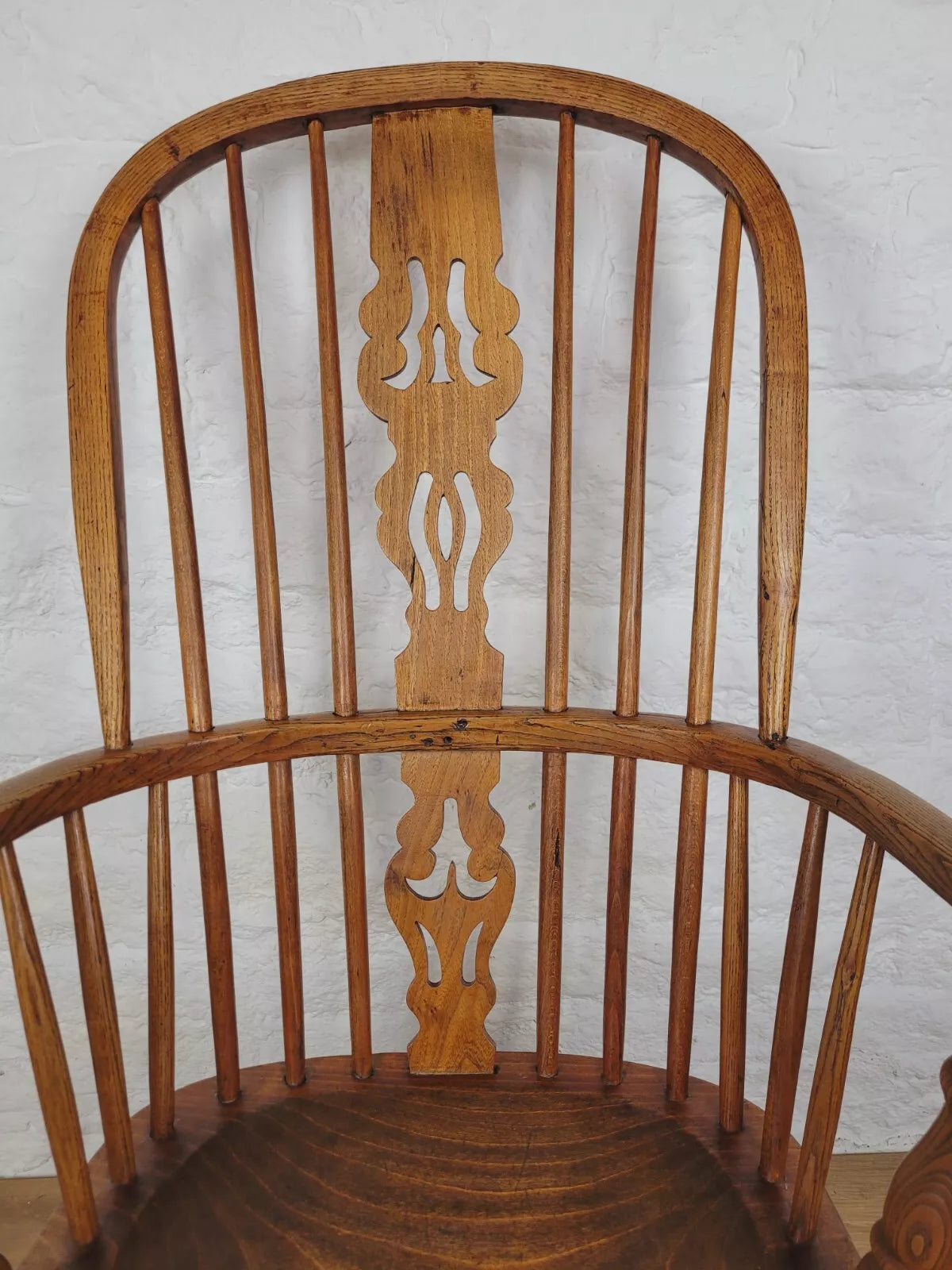 Victorian Windsor Armchair Pierced Splatback Oak Antique 1860s Postage Available