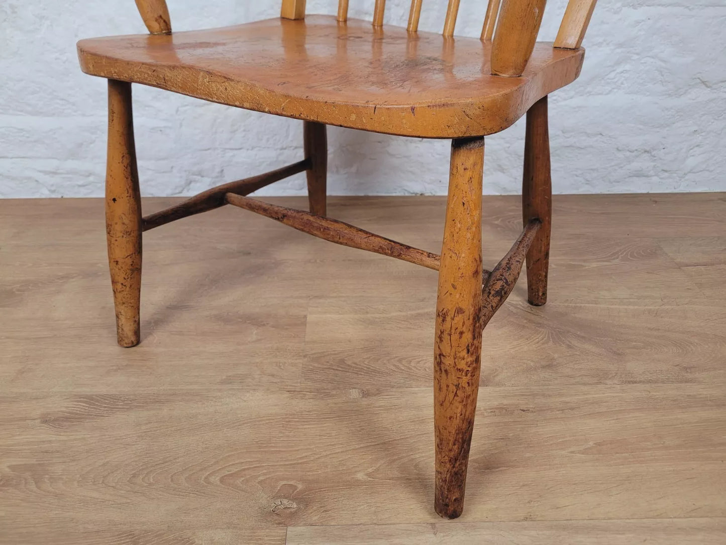 Vintage Carver Armchair Mid 20th Century Beech Spindle Back Postage Available