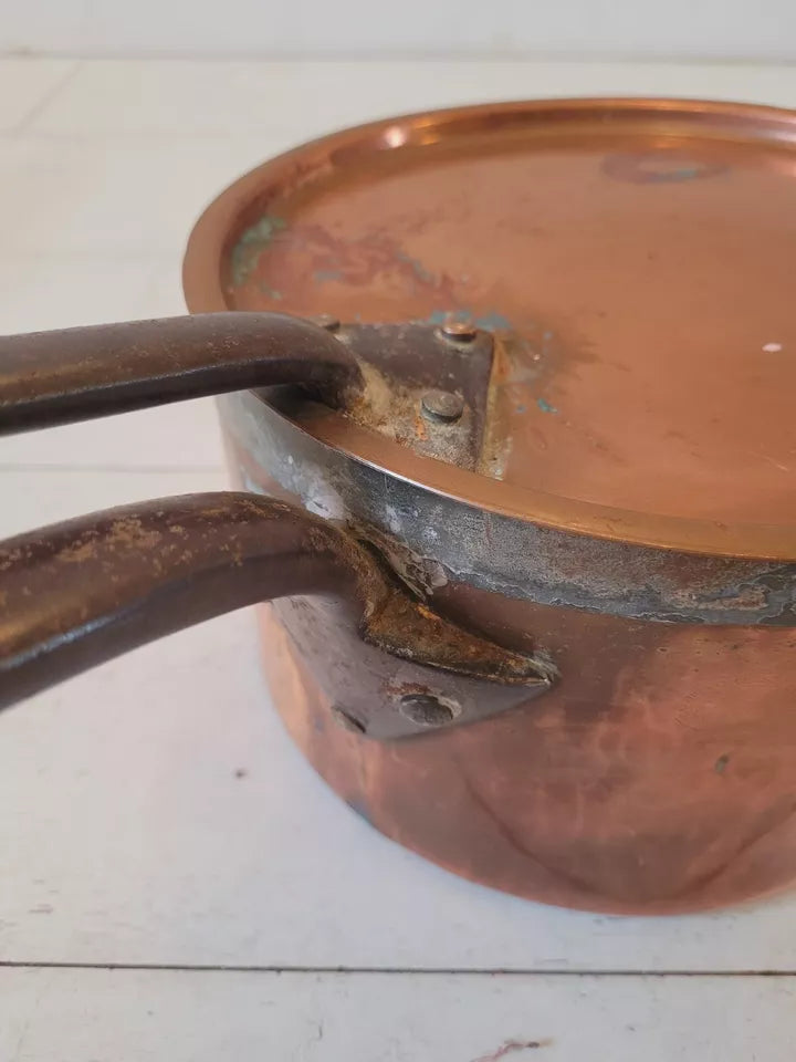 Harrods Copper Saucepan With Lid 19th Century Antique Postage Available