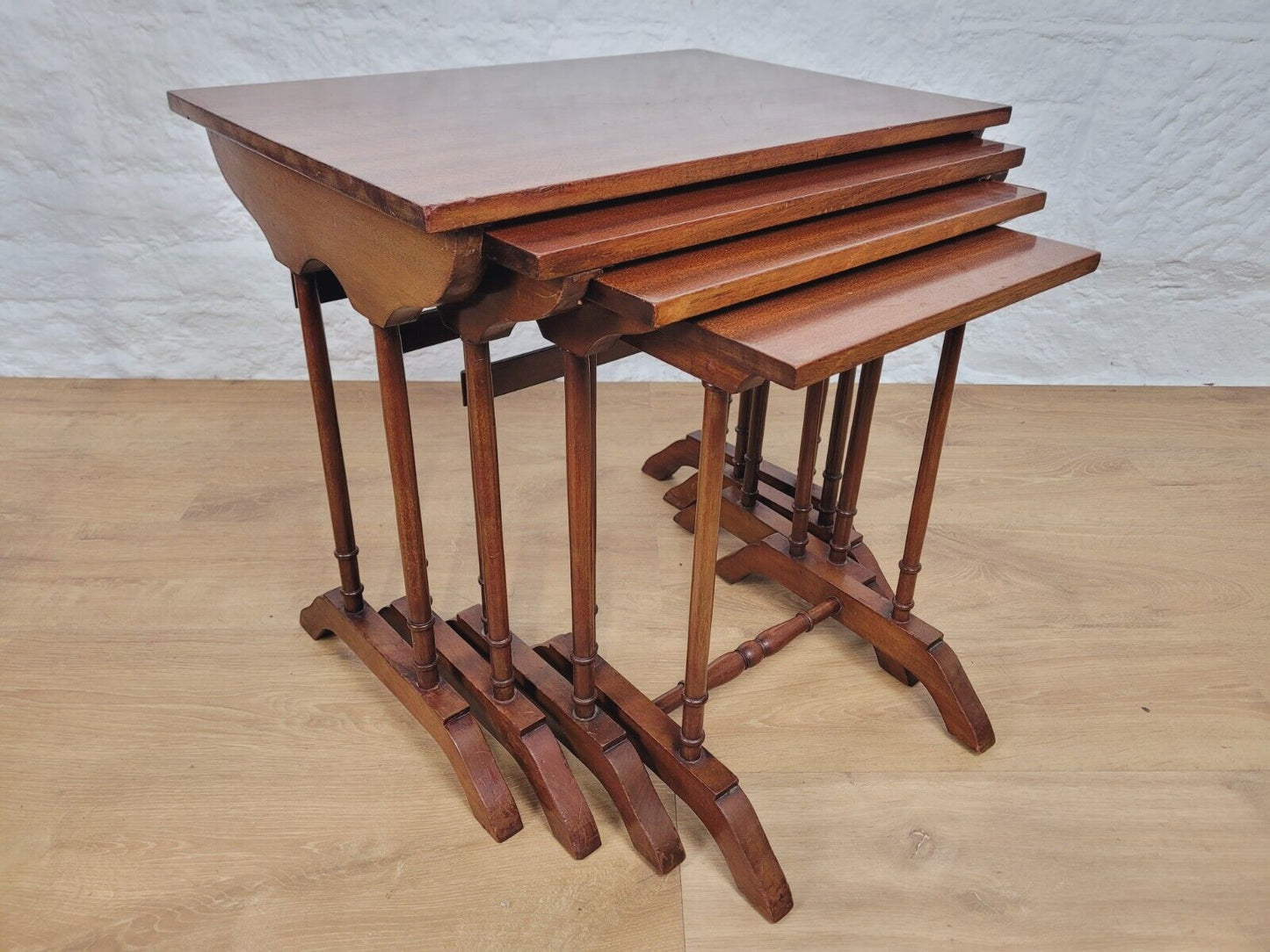 Edwardian Nest of Tables Quartetto Mahogany Rectangular Postage Available