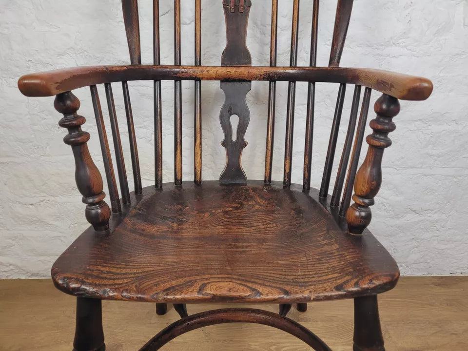 Windsor Armchair Victorian Crinoline Stretcher HoopBack 19thC Delivery Available