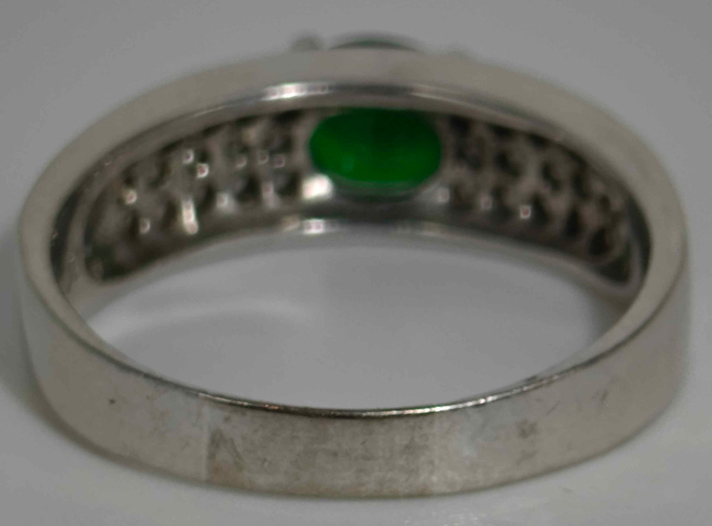 Emerald And Diamond Ring Platinum Hallmarked Jewellery Postage Available