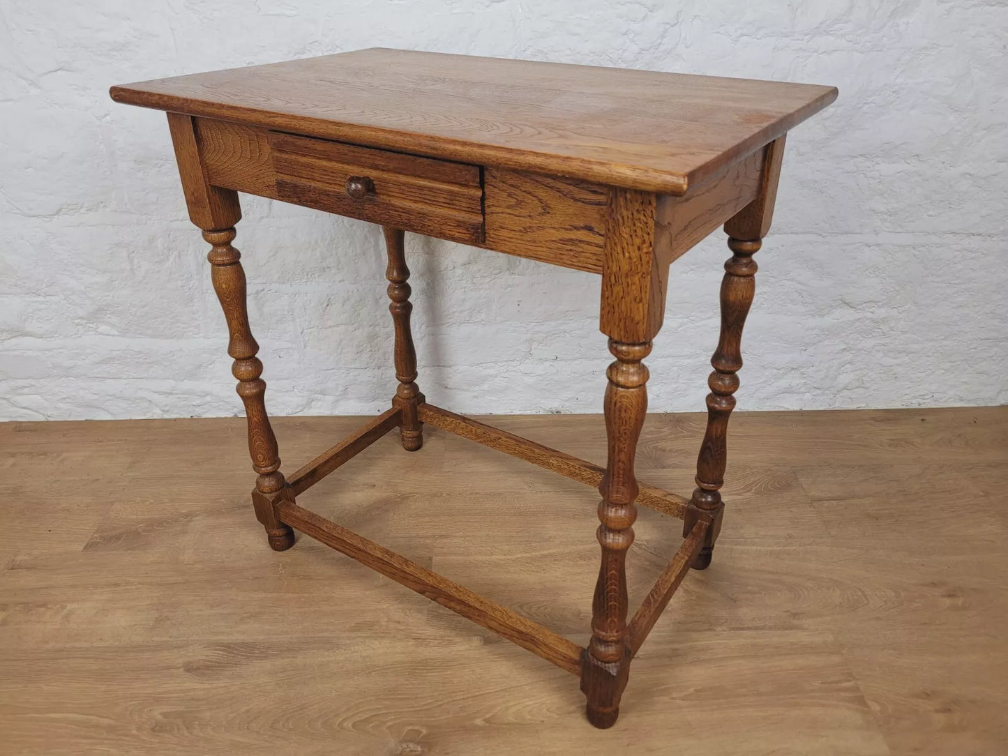 English Side Table Oak Mid Century Hall Table Drawer Country Postage Available