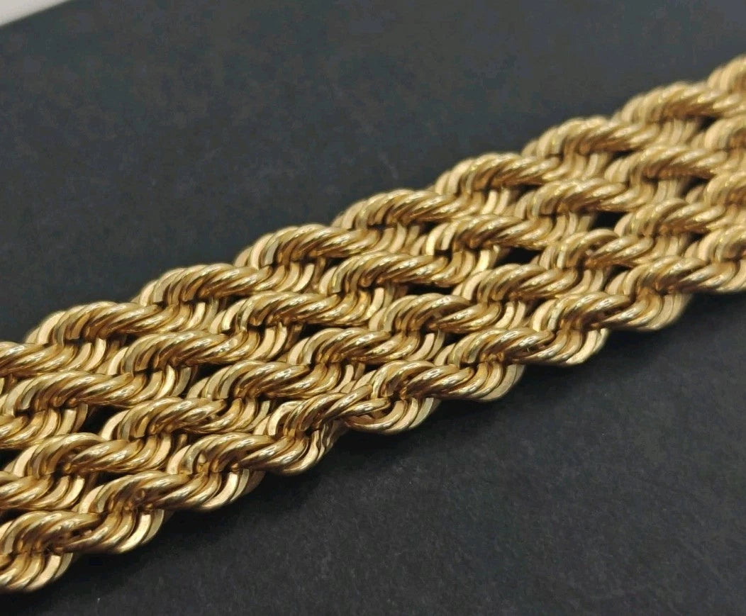 18ct Yellow Gold Rope Twist Necklace 18.5" Postage Available