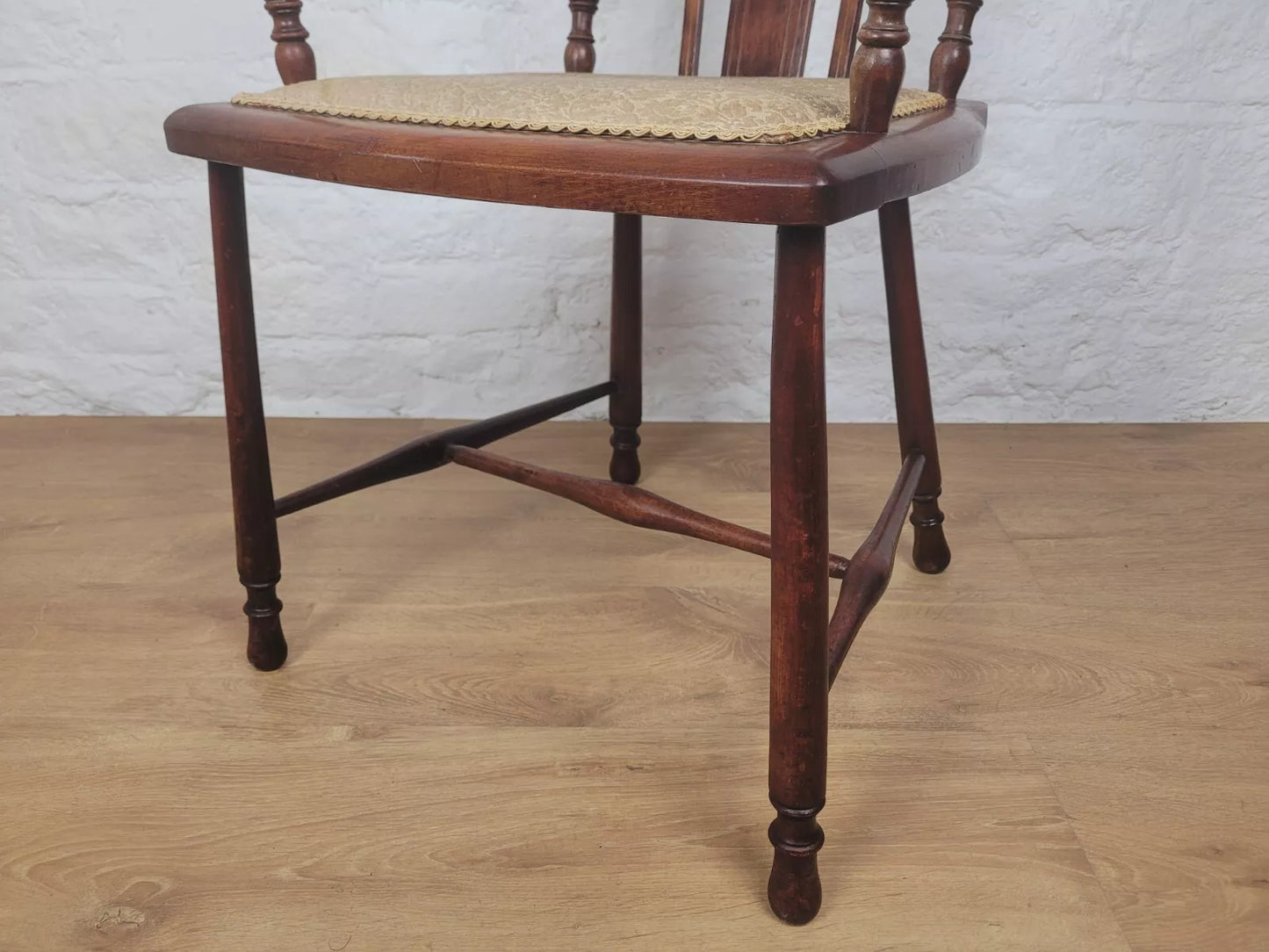 Penny Stickback Armchair 19thC Victorian Inlaid Mahogany Postage Available