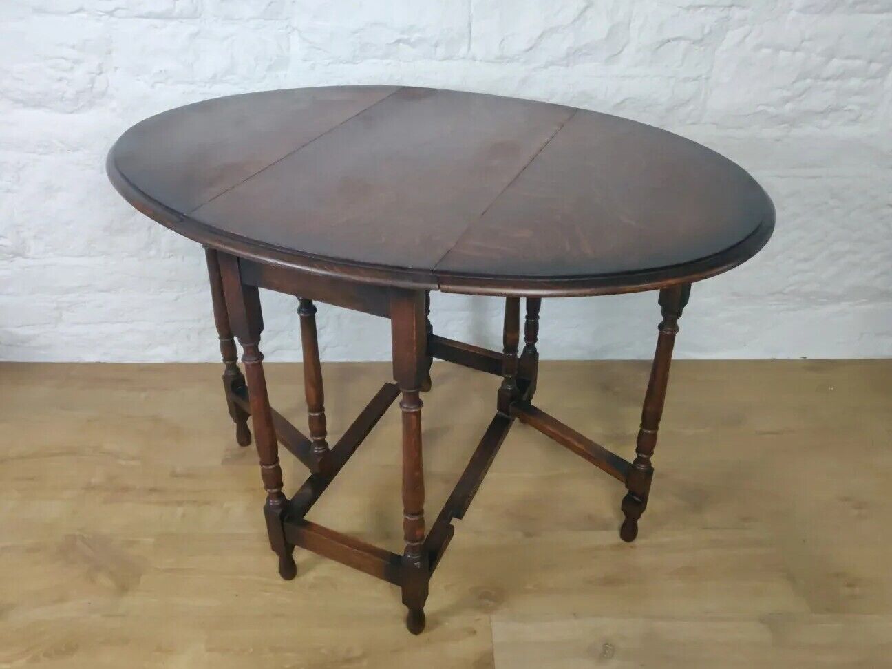 Oak Drop Leaf Table Gateleg Turned Legs Antique Victorian Postage Available