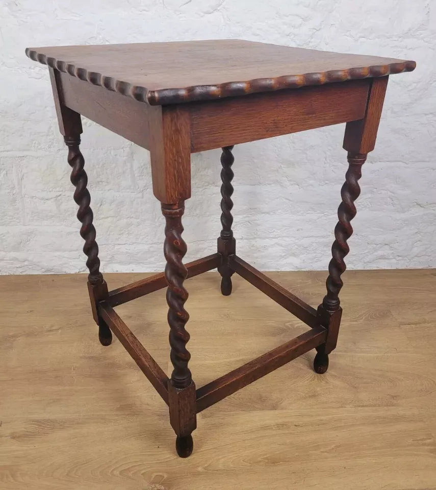 Barley Twist Side Table Pie Crust Country English Mahogany Postage Available