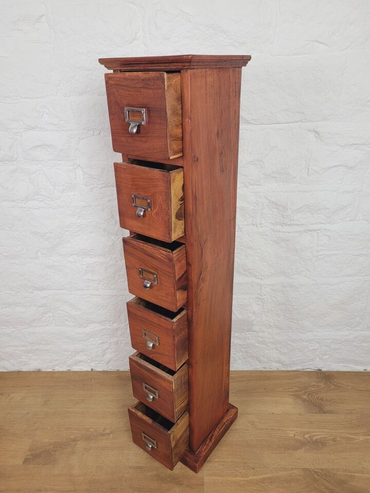 Vintage Filing Cabinet 6 Drawers Storage Tall Mahogany Postage Available