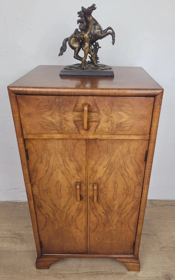 Walnut Cocktail Cabinet Art Deco 1950's Mid Century Vintage Postage Available