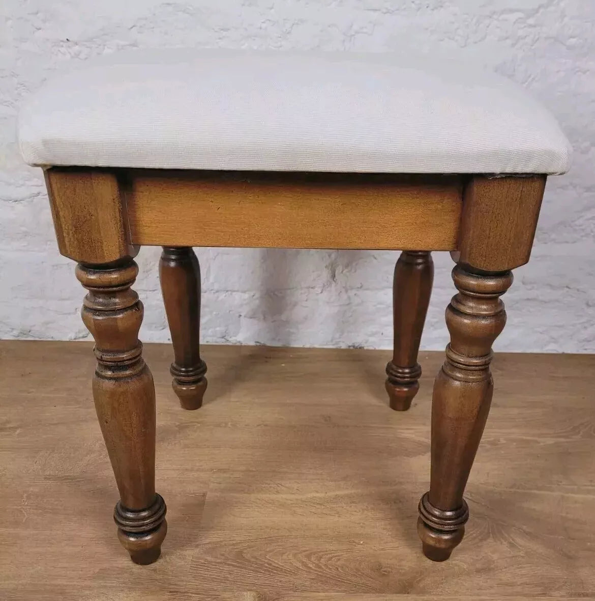 Willis Gambler Dressing Stool Vintage Mahogany Upholstered Postage Available